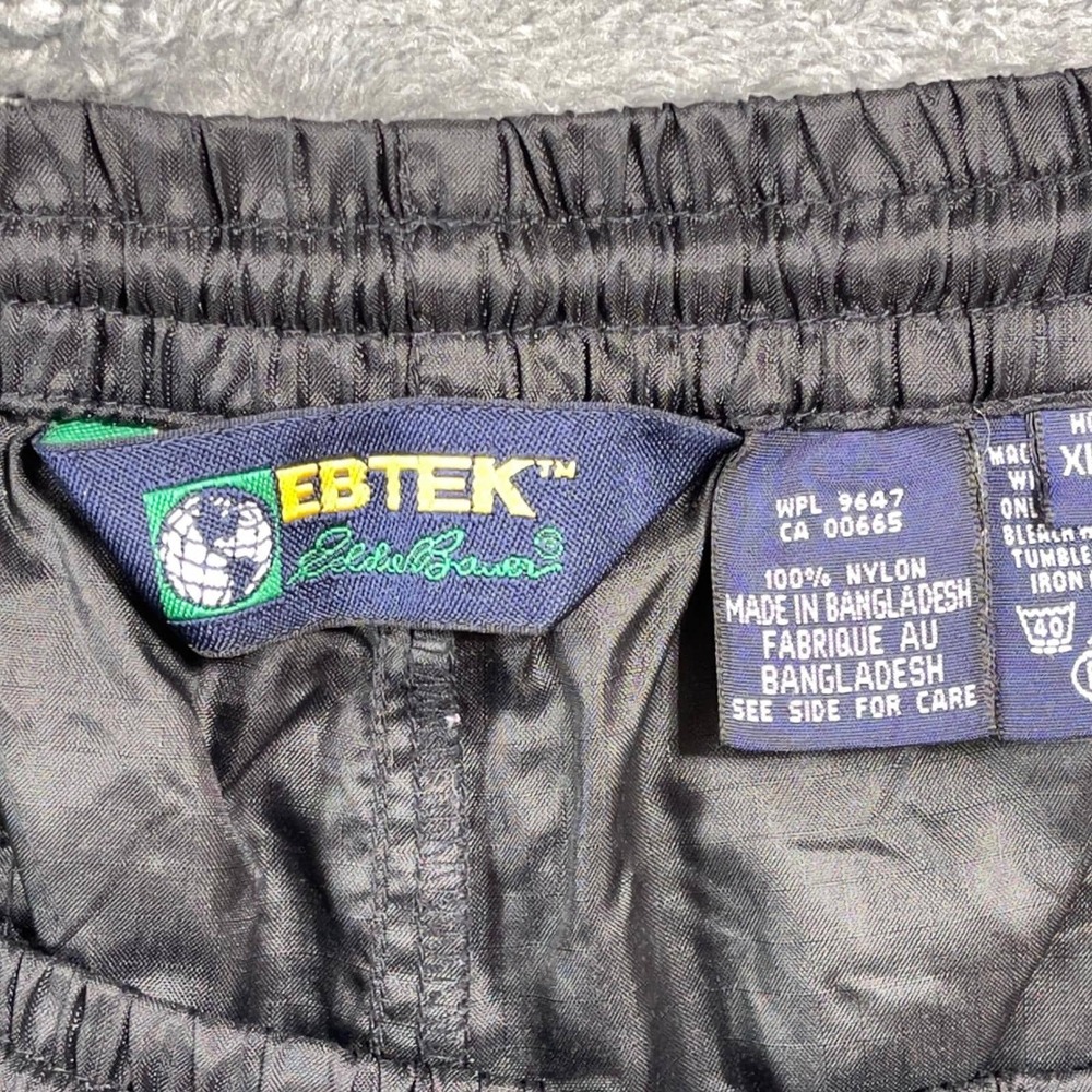 Vintage EBTEK Eddie Bauer Mens XL Black Nylon Track Pants‎ Windbreaker Gorpcore